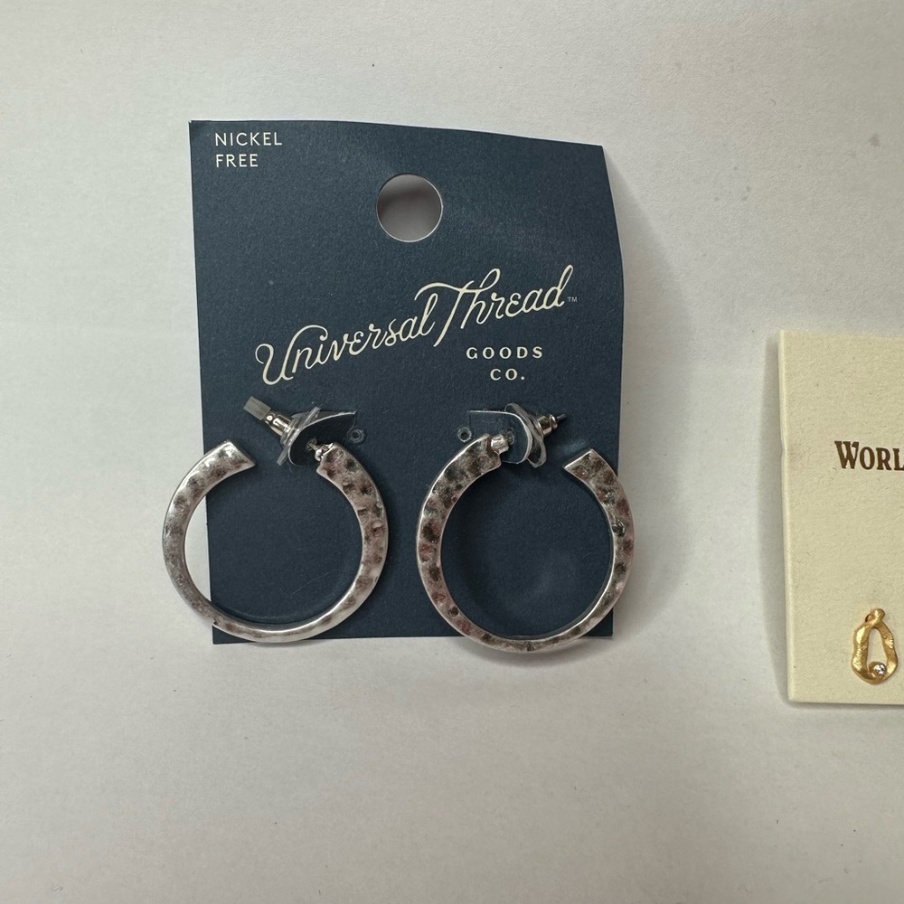 Universal Thread Silver Hoop and World Market gold stud Earrings set - Picture 2 of 5